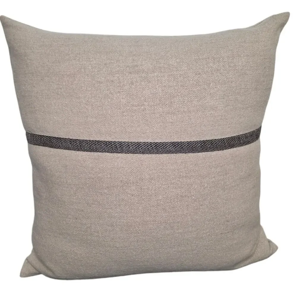 Libeco The Highland Stripe Coverlet & count of 3 Foundry Beeswax Stripe sham